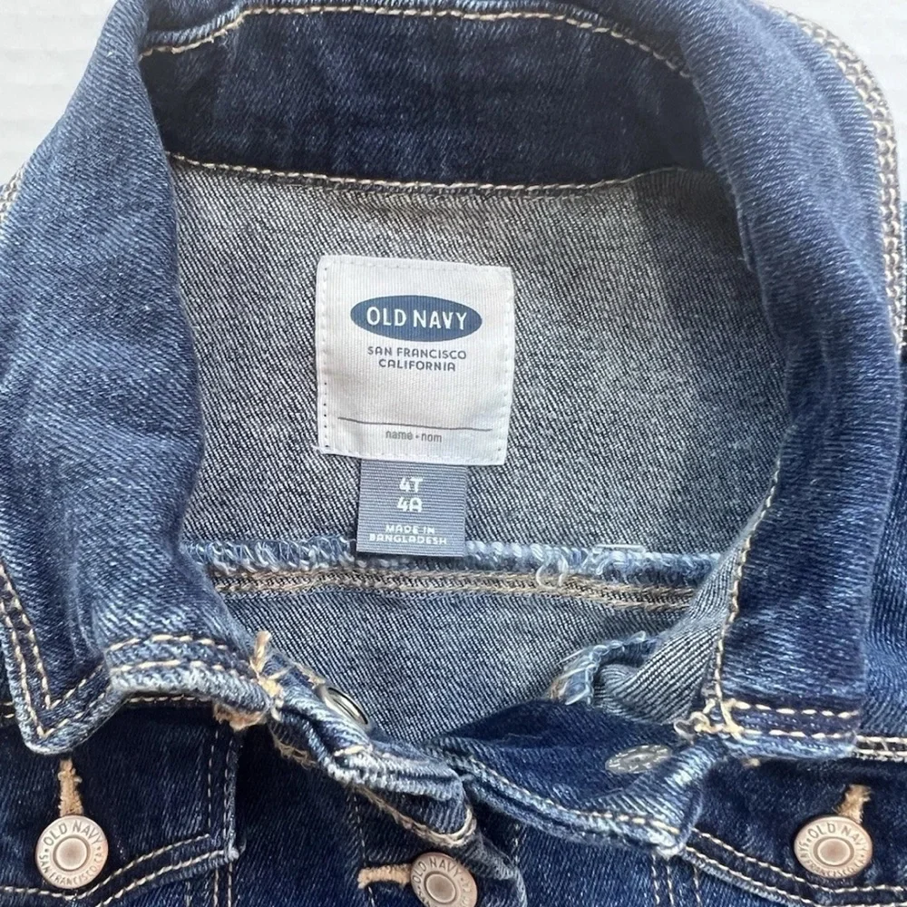 Old Navy Size 4T Cotton Denim Trucker Jean Jacket Euc Medium Wash Button‎ 2017
